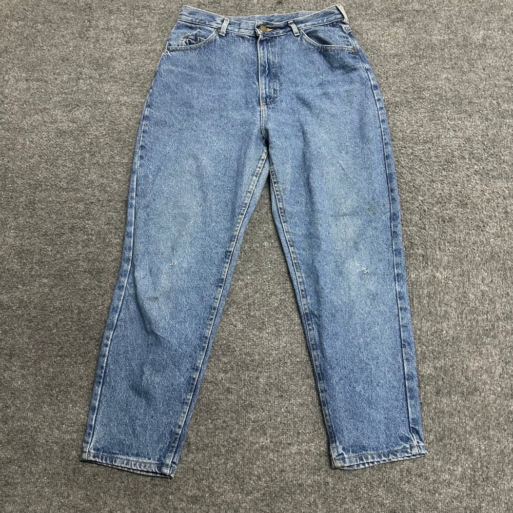 Lee Jeans Womens Size 12 Pet Blue Denim High Waisted Relaxed Tapered USA Made